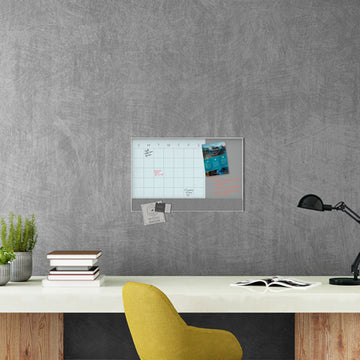 U Brands 3n1 Magnetic Glass Dry Erase Combo Board, 24 X 18, Month View, White Surface And Frame freeshipping - TVN Wholesale